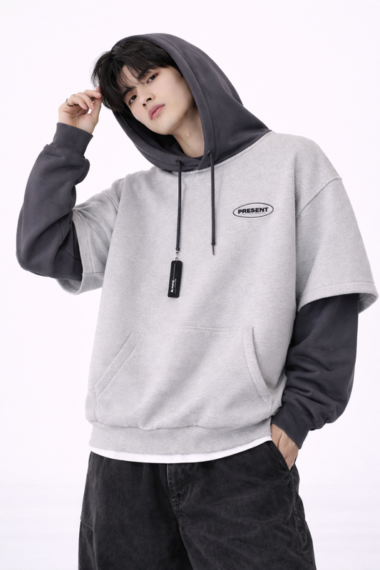 Dual Contrast Oversized Hoodie