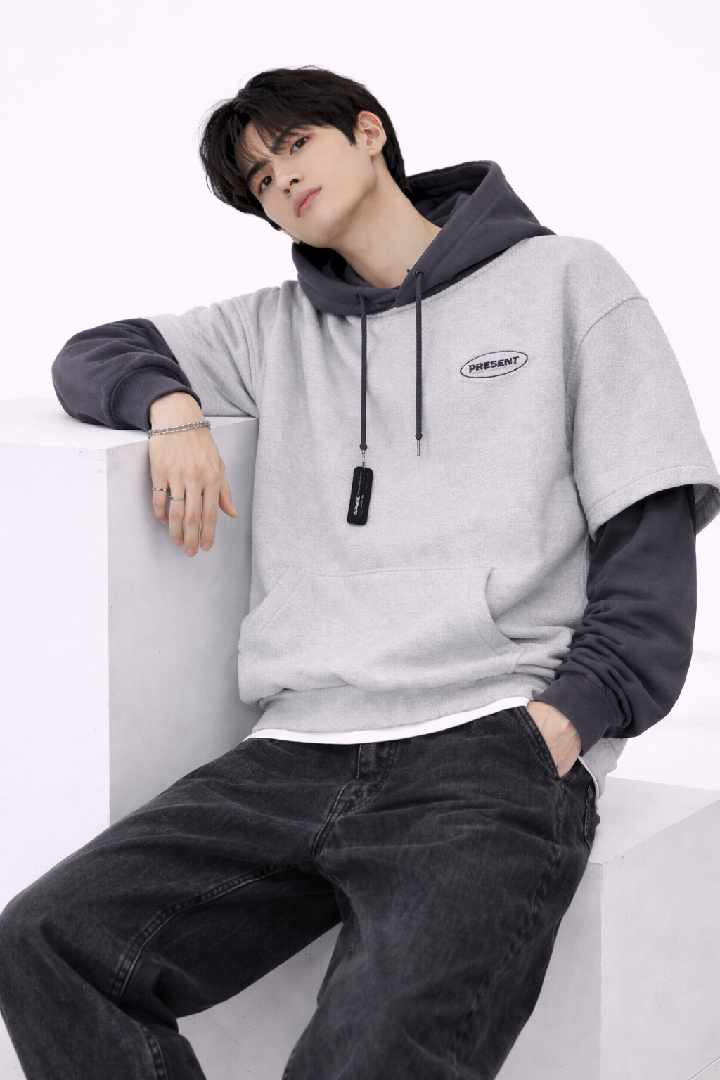 Dual Contrast Oversized Hoodie
