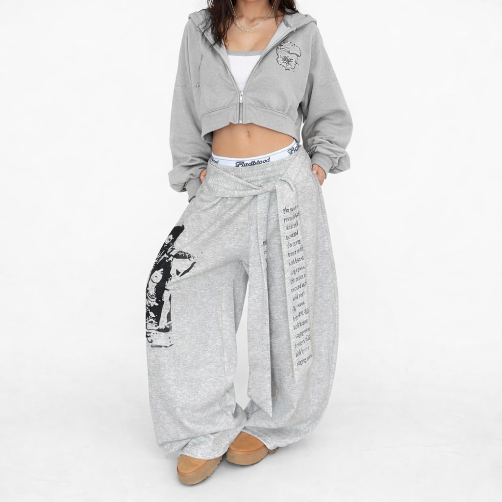 Pantalon Baggy Y2K “Rebel Script”