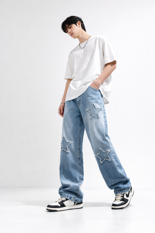 Star Patch Denim — Seoul Loose Fit